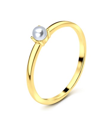 Pearl Gold Plated Silver Rings NSR-2907-GP